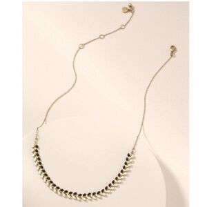 Stella & Dot Sarees Necklace- reversible Gold and Black Leaf Necklace